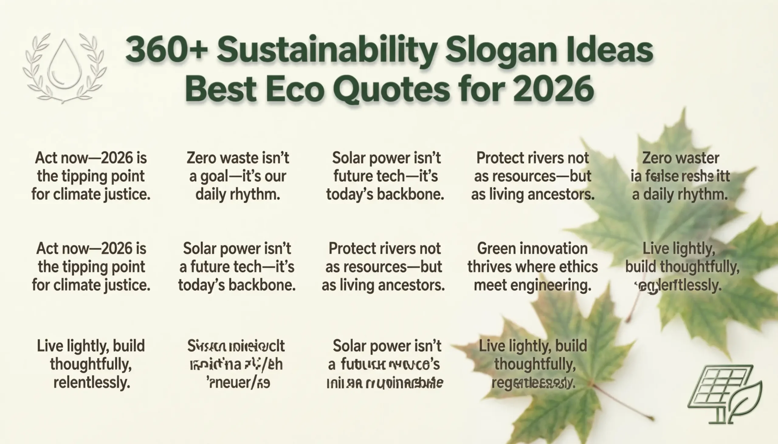sustainability slogan ideas
