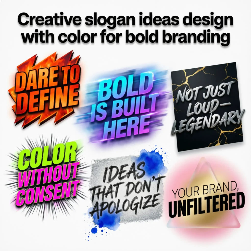 Creative slogan ideas design with color