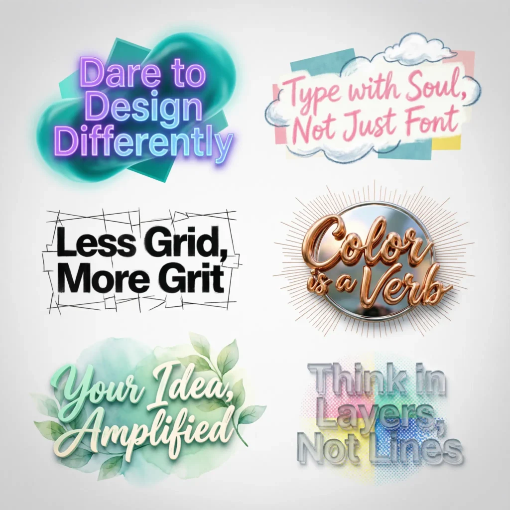 Creative slogan ideas design with color