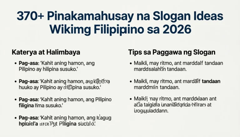 slogan ideas wikang Filipino