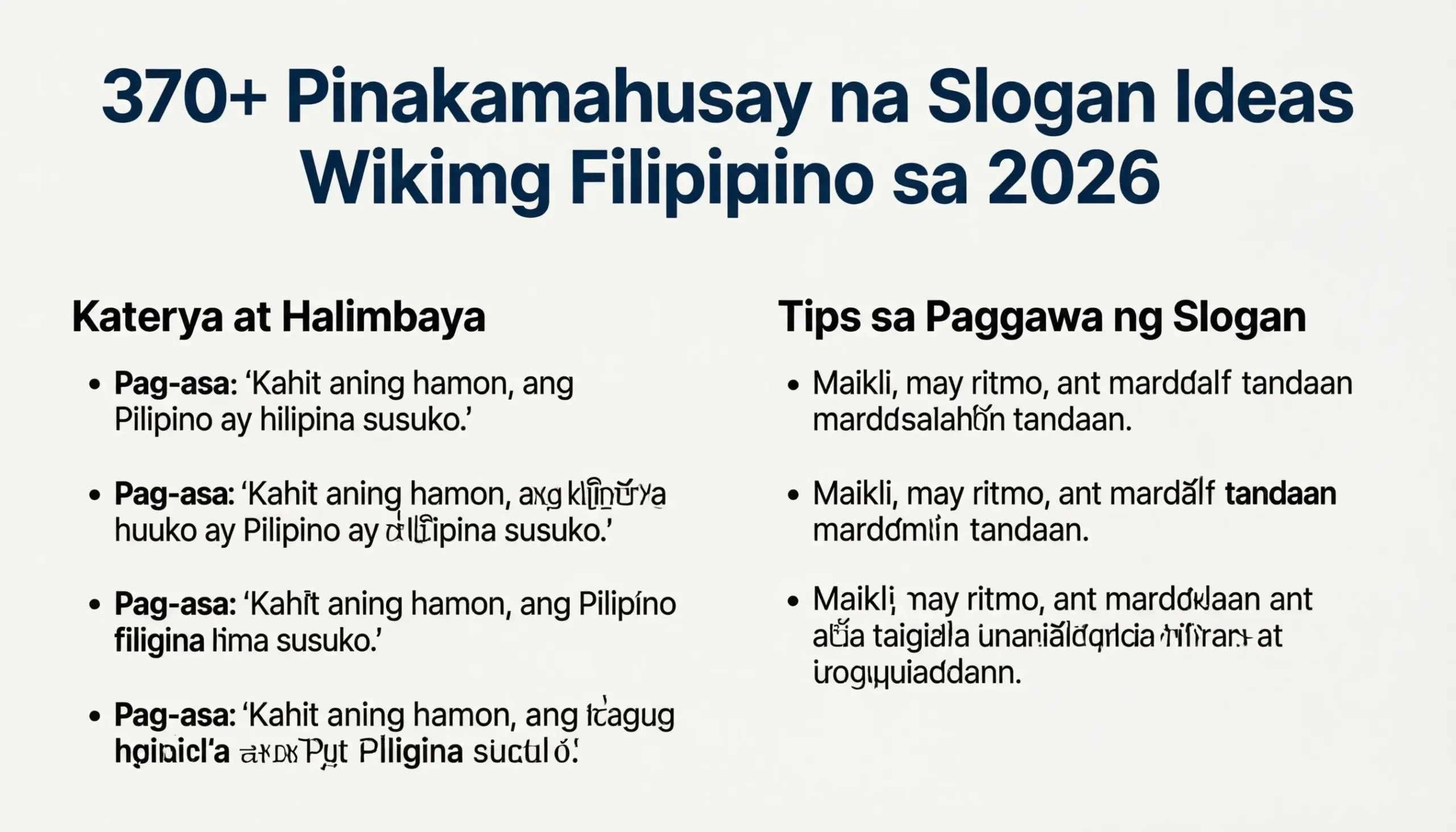 slogan ideas wikang Filipino